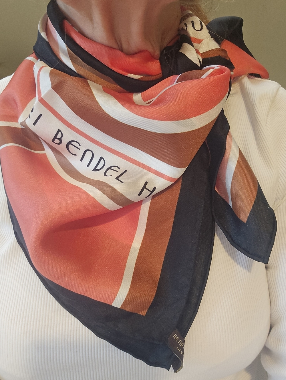 Henri Bendel 100% Silk Scarf 36" Square